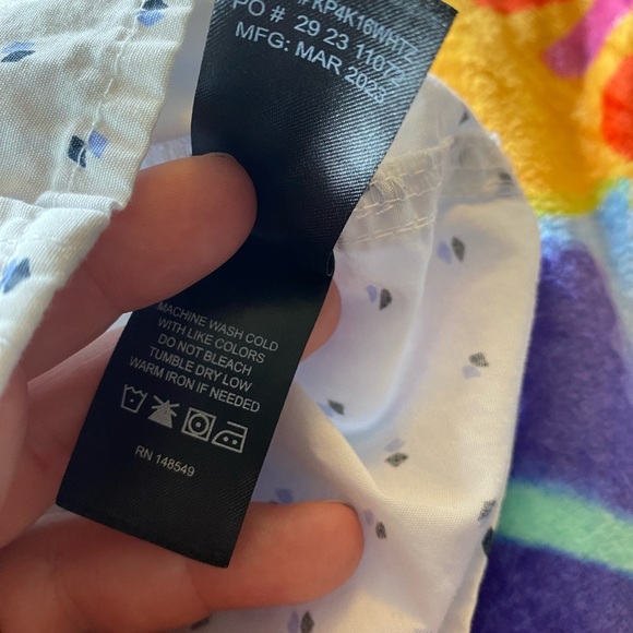 Kenneth Cole New York Blue and White Button Down Shirt with Floral Pattern - Picture 5 of 5